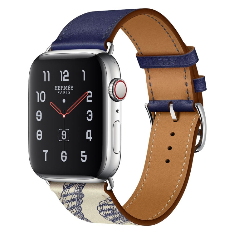 シルクスクリーン柄レザーウォッチバンド Apple Watch シリーズ7 41mm / 6 & SE & 5 & 4 40mm / 3 & 2 & 1 38mm用、Apple Watch シリーズ8&7 41mm / SE 2&6&SE&5&4 40mm / 3&2&1 38mm用