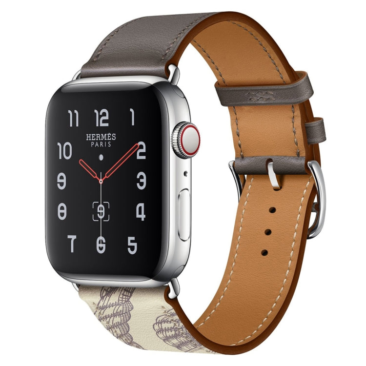 シルクスクリーン柄レザーウォッチバンド Apple Watch シリーズ7 41mm / 6 & SE & 5 & 4 40mm / 3 & 2 & 1 38mm用、Apple Watch シリーズ8&7 41mm / SE 2&6&SE&5&4 40mm / 3&2&1 38mm用