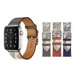 シルクスクリーン柄レザーウォッチバンド Apple Watch シリーズ7 41mm / 6 & SE & 5 & 4 40mm / 3 & 2 & 1 38mm用、Apple Watch シリーズ8&7 41mm / SE 2&6&SE&5&4 40mm / 3&2&1 38mm用