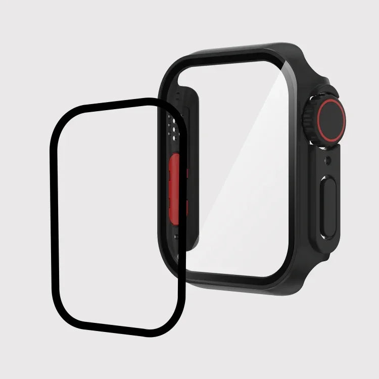 着脱式ボタン付きフィルムPCウォッチケース、Apple Watch Series 9 / 8 / 7 41mm用、Apple Watch Series SE 2025 / SE 2 / 6 / SE / 5 / 4 40mm用、Apple Watch SE 2025 / SE 2 / 6 / SE / 5 / 4 40mm用