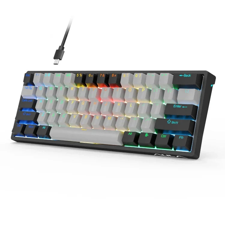 AULA F3261 Type-C 有線 ホットスワップ対応 61キー RGBメカニカルキーボード