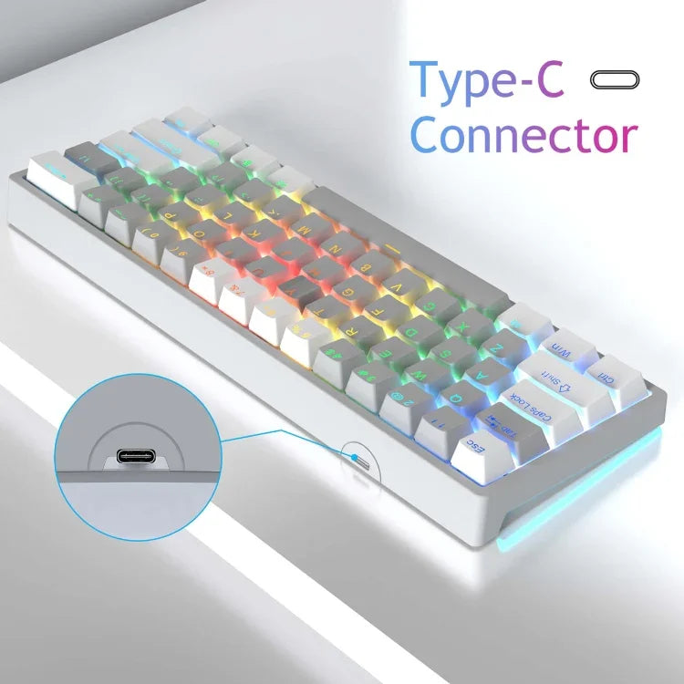 AULA F3261 Type-C Wired Hot Swappable 61 Keys RGB Mechanical Keyboard