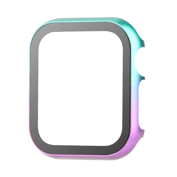 メタルフレーム＋強化ガラス プロテクターケース、Apple Watch Series 9 / 8 / 7 45mm 用、Apple Watch Series SE 2025＆SE2＆6＆SE＆5＆4 44mm 用、Apple Watch Series 3＆2＆1 42mm 用、Apple Watch Series 9 / 8 / 7 41mm 用