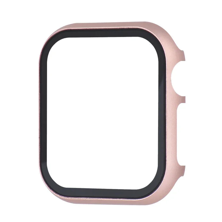 メタルフレーム＋強化ガラス プロテクターケース、Apple Watch Series 9 / 8 / 7 45mm 用、Apple Watch Series SE 2025＆SE2＆6＆SE＆5＆4 44mm 用、Apple Watch Series 3＆2＆1 42mm 用、Apple Watch Series 9 / 8 / 7 41mm 用