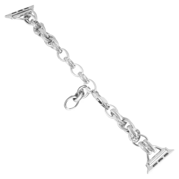 Metal Ripple Twist Chain Watch Band, For Apple Watch Ultra 49mm / Series 8&7 45mm / SE 2&6&SE&5&4 44mm / 3&2&1 42mm, For Apple Watch Series 8&7 41mm / SE 2&6&SE&5&4 40mm / 3&2&1 38mm