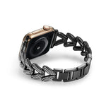 トライアングルダイヤモンドメタルウォッチバンド、Apple Watch Ultra 49mm / シリーズ8&7 45mm / SE 2&6&SE&5&4 44mm / 3&2&1 42mm用、Apple Watch シリーズ8&7 41mm / SE 2&6&SE&5&4 40mm / 3&2&1 38mm用