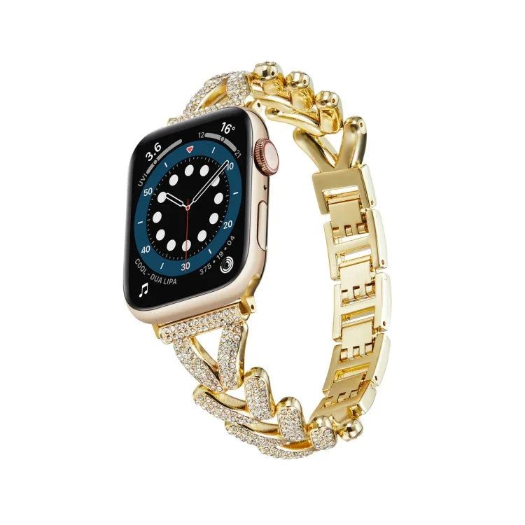 トライアングルダイヤモンドメタルウォッチバンド、Apple Watch Ultra 49mm / シリーズ8&7 45mm / SE 2&6&SE&5&4 44mm / 3&2&1 42mm用、Apple Watch シリーズ8&7 41mm / SE 2&6&SE&5&4 40mm / 3&2&1 38mm用