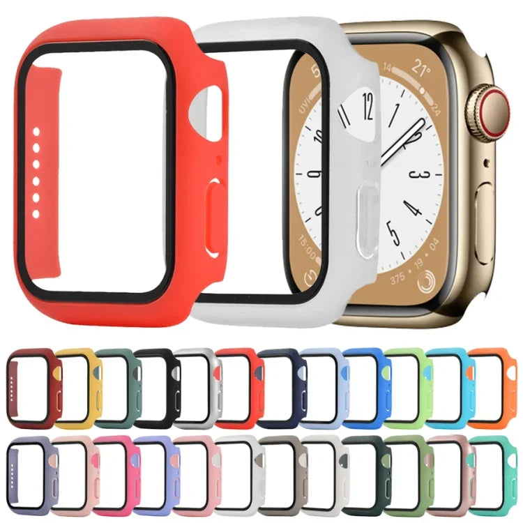 耐衝撃PC＋強化ガラスウォッチ保護ケース、Apple Watch シリーズ9 / 8 / 7 41mm用、Apple Watch シリーズ9 / 8 / 7 45mm用