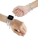 ダブルロウビーズ伸縮チェーンウォッチバンド、Apple Watch Ultra 49mm / シリーズ8&7 45mm / SE 2&6&SE&5&4 44mm / 3&2&1 42mm用、Apple Watch シリーズ8&7 41mm / SE 2&6&SE&5&4 40mm / 3&2&1 38mm用
