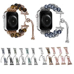 ダブルロウビーズ伸縮チェーンウォッチバンド、Apple Watch Ultra 49mm / シリーズ8&7 45mm / SE 2&6&SE&5&4 44mm / 3&2&1 42mm用、Apple Watch シリーズ8&7 41mm / SE 2&6&SE&5&4 40mm / 3&2&1 38mm用