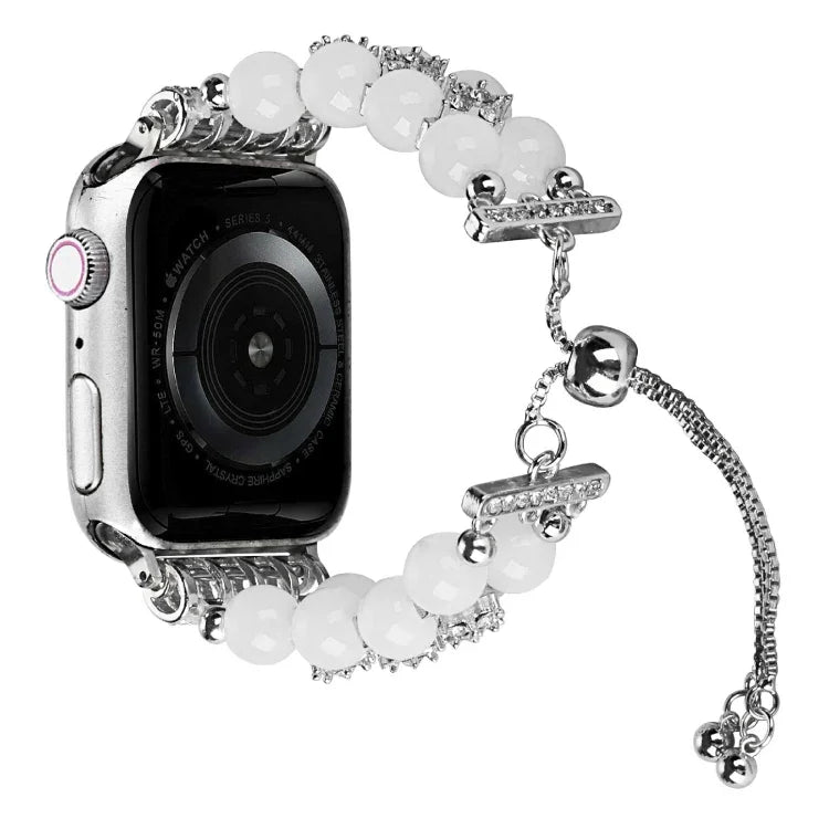 ダブルロウビーズ伸縮チェーンウォッチバンド、Apple Watch Ultra 49mm / シリーズ8&7 45mm / SE 2&6&SE&5&4 44mm / 3&2&1 42mm用、Apple Watch シリーズ8&7 41mm / SE 2&6&SE&5&4 40mm / 3&2&1 38mm用