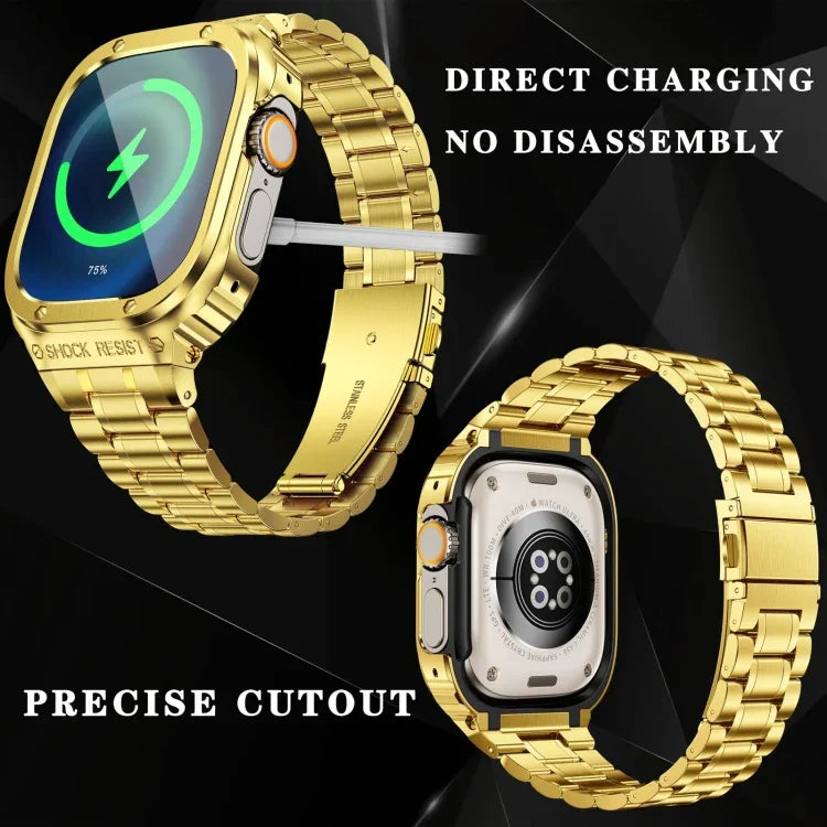 メタル一体型ウォッチ保護ケース、Apple Watch シリーズ SE 2025&6&SE&5&4 44mm 用、Apple Watch Ultra 3 / 2 / 1 49mm 用、Apple Watch シリーズ 9 / 8 / 7 45mm 用