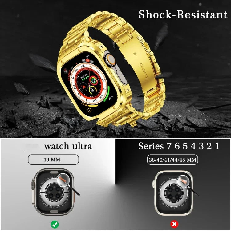 メタル一体型ウォッチ保護ケース、Apple Watch シリーズ SE 2025&6&SE&5&4 44mm 用、Apple Watch Ultra 3 / 2 / 1 49mm 用、Apple Watch シリーズ 9 / 8 / 7 45mm 用