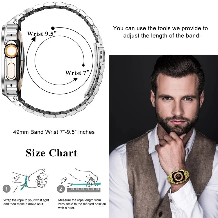 メタル一体型ウォッチ保護ケース、Apple Watch シリーズ SE 2025&6&SE&5&4 44mm 用、Apple Watch Ultra 3 / 2 / 1 49mm 用、Apple Watch シリーズ 9 / 8 / 7 45mm 用