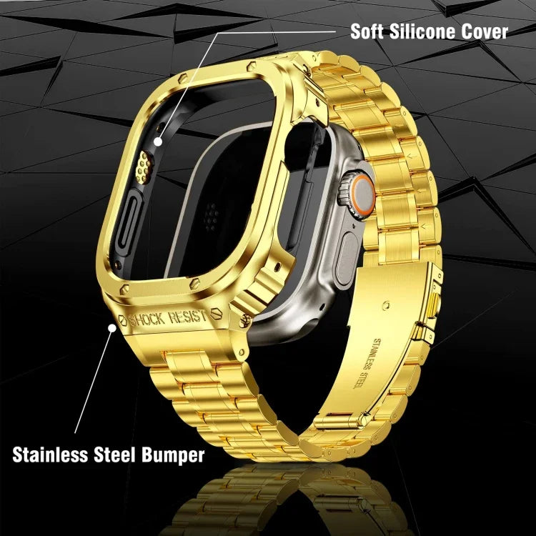 メタル一体型ウォッチ保護ケース、Apple Watch シリーズ SE 2025&6&SE&5&4 44mm 用、Apple Watch Ultra 3 / 2 / 1 49mm 用、Apple Watch シリーズ 9 / 8 / 7 45mm 用