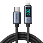 JOYROOM S-CL020A16 20W USB-C / Type-C から 8ピン デジタル表示 急速充電データケーブル、Type-C から 8ピン