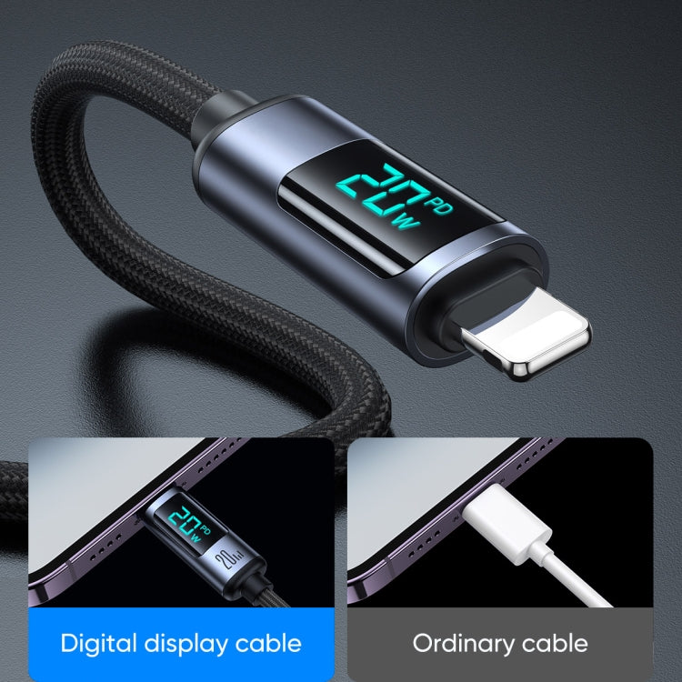JOYROOM S-CL020A16 20W USB-C / Type-C から 8ピン デジタル表示 急速充電データケーブル、Type-C から 8ピン