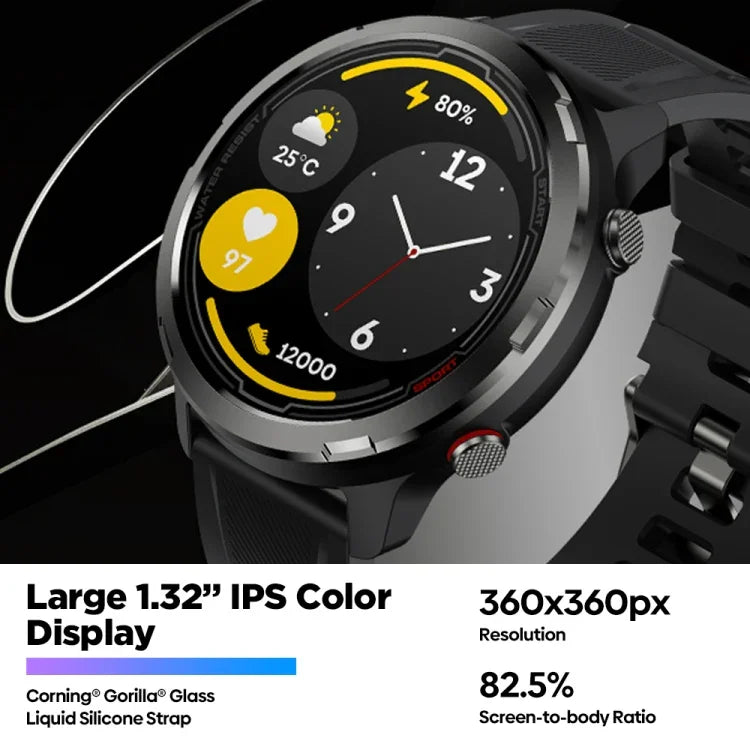 Zeblaze Stratos 2 Lite 1.32インチ IPSスクリーン 5ATM防水 GPSスマートウォッチ、心拍数モニタリング／スポーツモード対応、Stratos 2 Lite