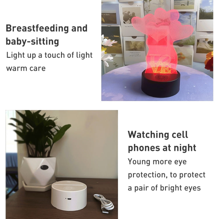 LED カラフル 3D ナイトライト Bluetoothスピーカーベース, A189