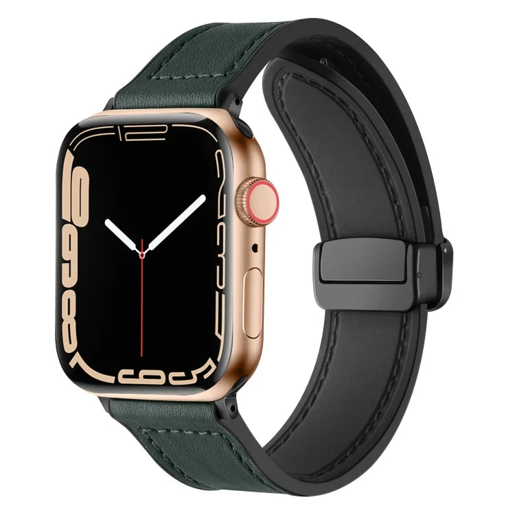 マグネット折りたたみシリコンレザーワッチバンド、Apple Watch シリーズ 8&7 41mm 用