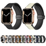 マグネット折りたたみシリコンレザーワッチバンド、Apple Watch シリーズ 8&7 41mm 用