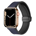 Apple Watch Ultra 49mm / シリーズ8＆7 45mm / SE 2＆6＆SE＆5＆4 44mm / 3＆2＆1 42mm 用 磁気折りたたみ式シリコンレザーウォッチバンド、Apple Watch Ultra 49mm用