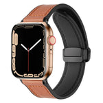 Apple Watch Ultra 49mm / シリーズ8＆7 45mm / SE 2＆6＆SE＆5＆4 44mm / 3＆2＆1 42mm 用 磁気折りたたみ式シリコンレザーウォッチバンド、Apple Watch Ultra 49mm用