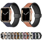 Apple Watch Ultra 49mm / シリーズ8＆7 45mm / SE 2＆6＆SE＆5＆4 44mm / 3＆2＆1 42mm 用 磁気折りたたみ式シリコンレザーウォッチバンド、Apple Watch Ultra 49mm用