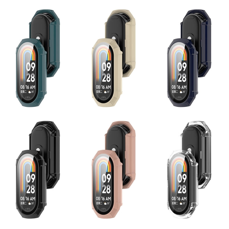PC + Tempered Glass Integrated Protective Watch Case, For Xiaomi Mi Band 8