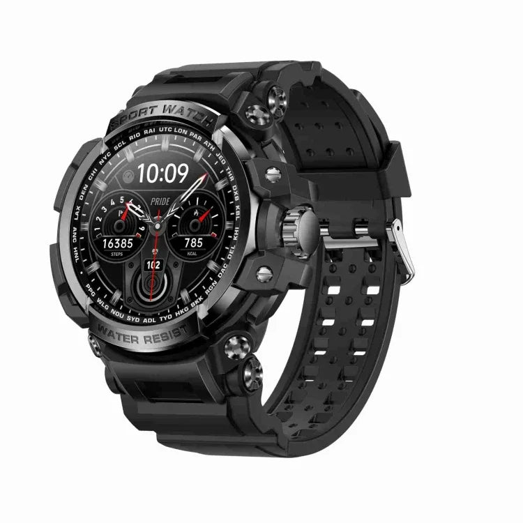 LC16 1.32インチ IP68防水 スポーツアウトドアスマートウォッチ、Bluetooth通話／心拍数モニタリング対応