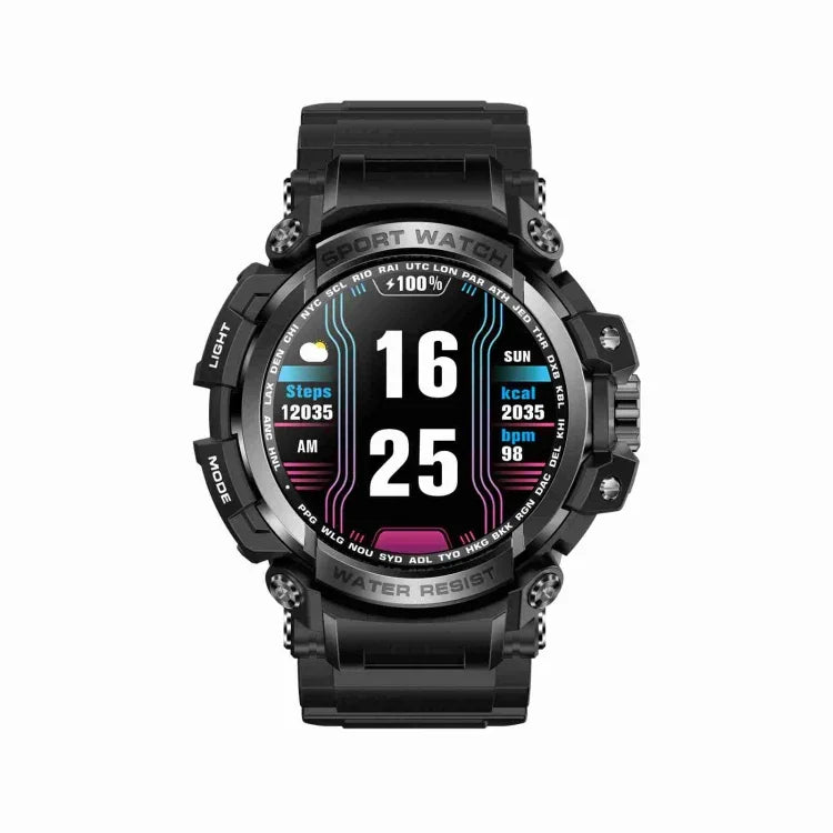 LC16 1.32インチ IP68防水 スポーツアウトドアスマートウォッチ、Bluetooth通話／心拍数モニタリング対応