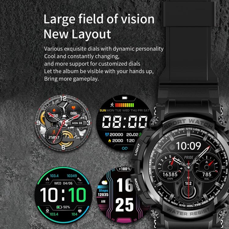 LC16 1.32インチ IP68防水 スポーツアウトドアスマートウォッチ、Bluetooth通話／心拍数モニタリング対応
