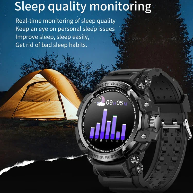 LC16 1.32インチ IP68防水 スポーツアウトドアスマートウォッチ、Bluetooth通話／心拍数モニタリング対応
