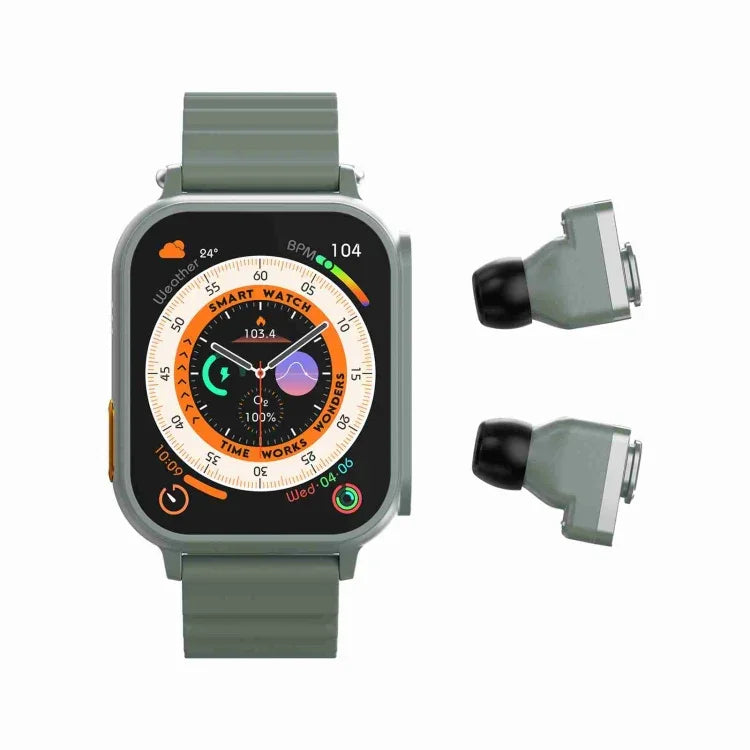 N22 2in1 1.96インチ HDディスプレイ スポーツ Bluetooth通話イヤホンスマートウォッチ