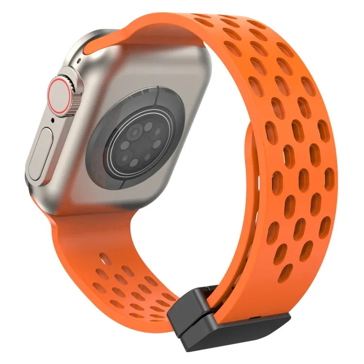 Magnetic Clasp Silicone Watch Band, For Apple Watch Series 8&7 41mm, For Apple Watch Series 8&7 45mm