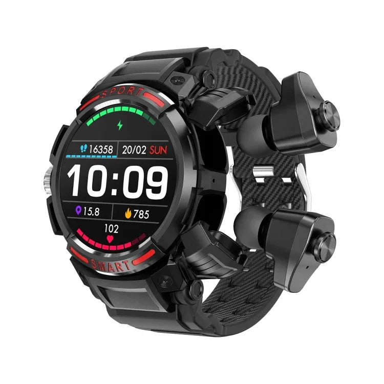 OVISEN GT100 1.39インチ TFTスクリーン 2in1 Bluetoothヘッドセットスマートウォッチ、血中酸素モニタリング／Bluetooth音楽対応