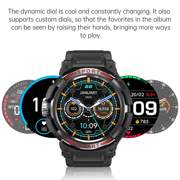 OVISEN GT100 1.39インチ TFTスクリーン 2in1 Bluetoothヘッドセットスマートウォッチ、血中酸素モニタリング／Bluetooth音楽対応