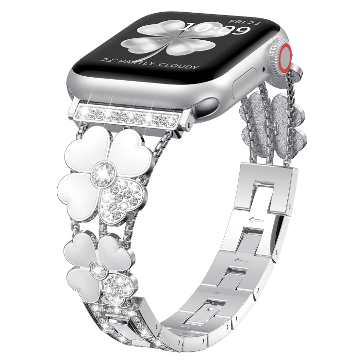 ペタルメタルダイヤモンドウォッチバンド、Apple Watch SE 2023 44mm用、Apple Watch Ultra 49mm用、Apple Watch 8 41mm用、Apple Watch 8 45mm用、Apple Watch 7 41mm用、Apple Watch 7 45mm用、Apple Watch SE 2023 40mm用、Apple Watch SE 2022 40mm用