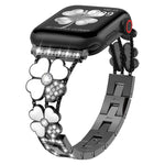 ペタルメタルダイヤモンドウォッチバンド、Apple Watch SE 2023 44mm用、Apple Watch Ultra 49mm用、Apple Watch 8 41mm用、Apple Watch 8 45mm用、Apple Watch 7 41mm用、Apple Watch 7 45mm用、Apple Watch SE 2023 40mm用、Apple Watch SE 2022 40mm用