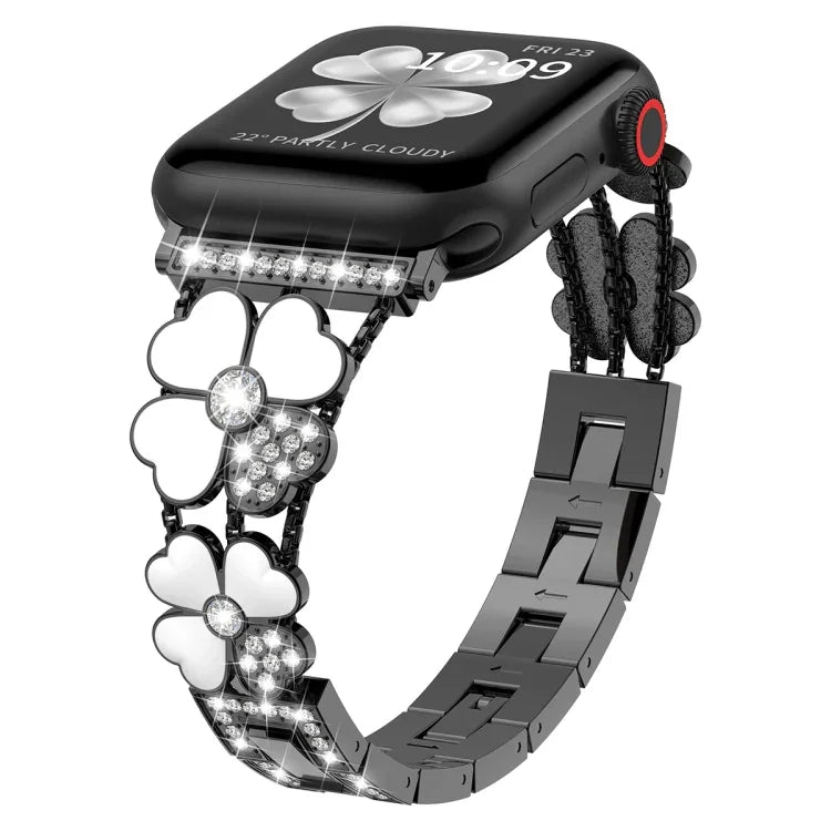 Petal メタルダイヤモンド時計バンド、Apple Watch 3 38mm用、Apple Watch 9 45mm用、Apple Watch 3 42mm用、Apple Watch 2 38mm用、Apple Watch 2 42mm用、Apple Watch 38mm用、Apple Watch 42mm用、Apple Watch 9 41mm用