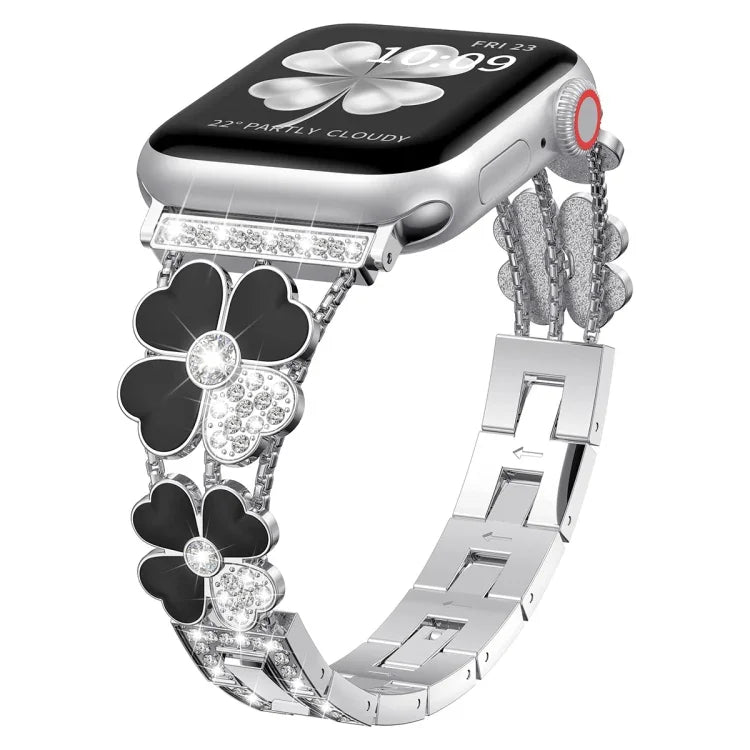 Petal メタルダイヤモンド時計バンド、Apple Watch 3 38mm用、Apple Watch 9 45mm用、Apple Watch 3 42mm用、Apple Watch 2 38mm用、Apple Watch 2 42mm用、Apple Watch 38mm用、Apple Watch 42mm用、Apple Watch 9 41mm用