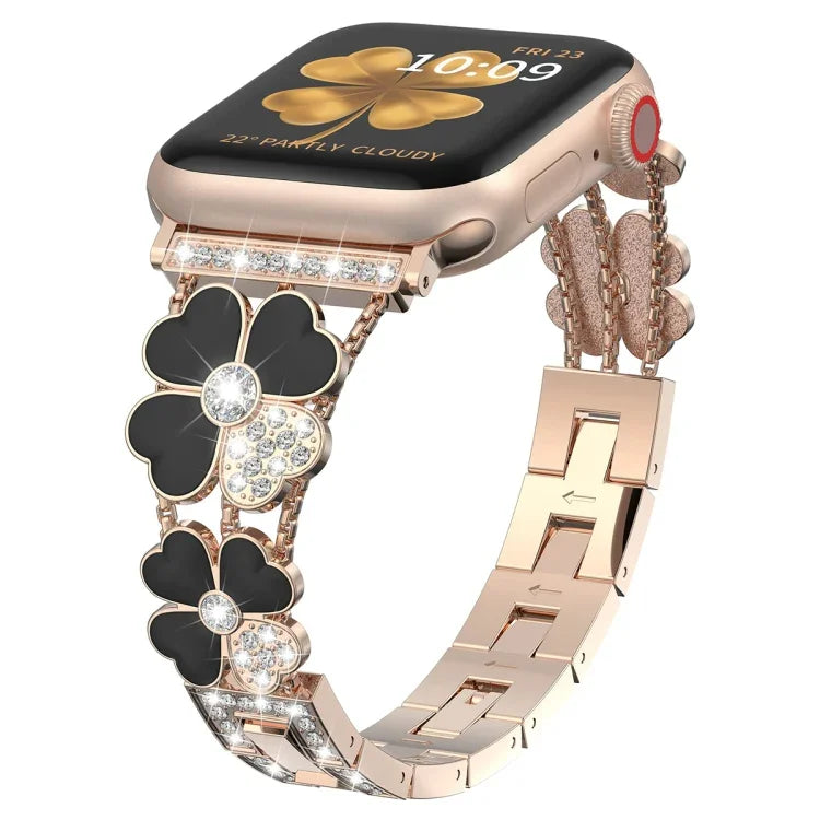 Petal メタルダイヤモンド時計バンド、Apple Watch 3 38mm用、Apple Watch 9 45mm用、Apple Watch 3 42mm用、Apple Watch 2 38mm用、Apple Watch 2 42mm用、Apple Watch 38mm用、Apple Watch 42mm用、Apple Watch 9 41mm用