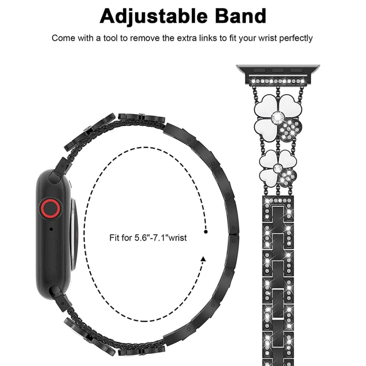 ペタルメタルダイヤモンドウォッチバンド、Apple Watch SE 2023 44mm用、Apple Watch Ultra 49mm用、Apple Watch 8 41mm用、Apple Watch 8 45mm用、Apple Watch 7 41mm用、Apple Watch 7 45mm用、Apple Watch SE 2023 40mm用、Apple Watch SE 2022 40mm用