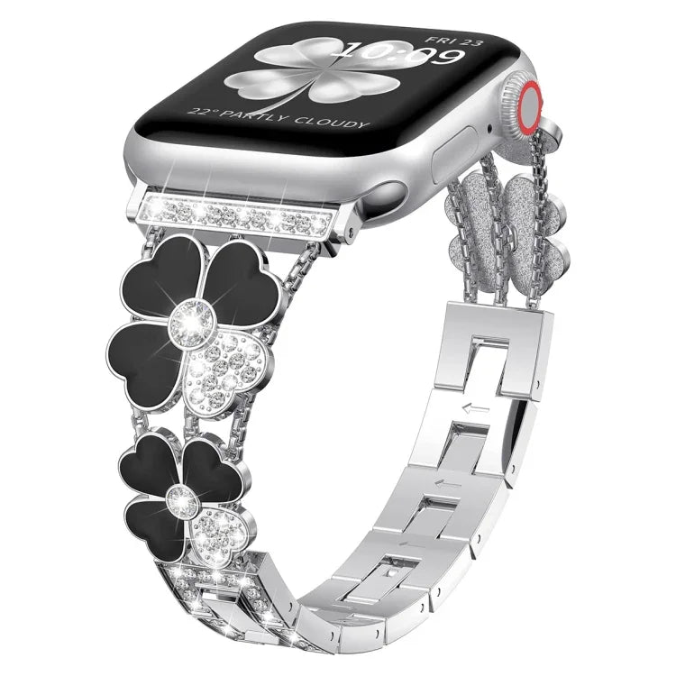 Petal メタルダイヤモンド時計バンド、Apple Watch 3 38mm用、Apple Watch 9 45mm用、Apple Watch 3 42mm用、Apple Watch 2 38mm用、Apple Watch 2 42mm用、Apple Watch 38mm用、Apple Watch 42mm用、Apple Watch 9 41mm用