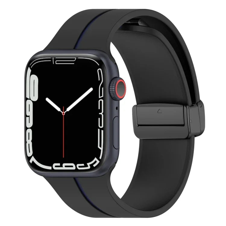 二色折りたたみバックルシリコン時計バンド、Apple Watch 9 45mm用、Apple Watch 9 41mm用