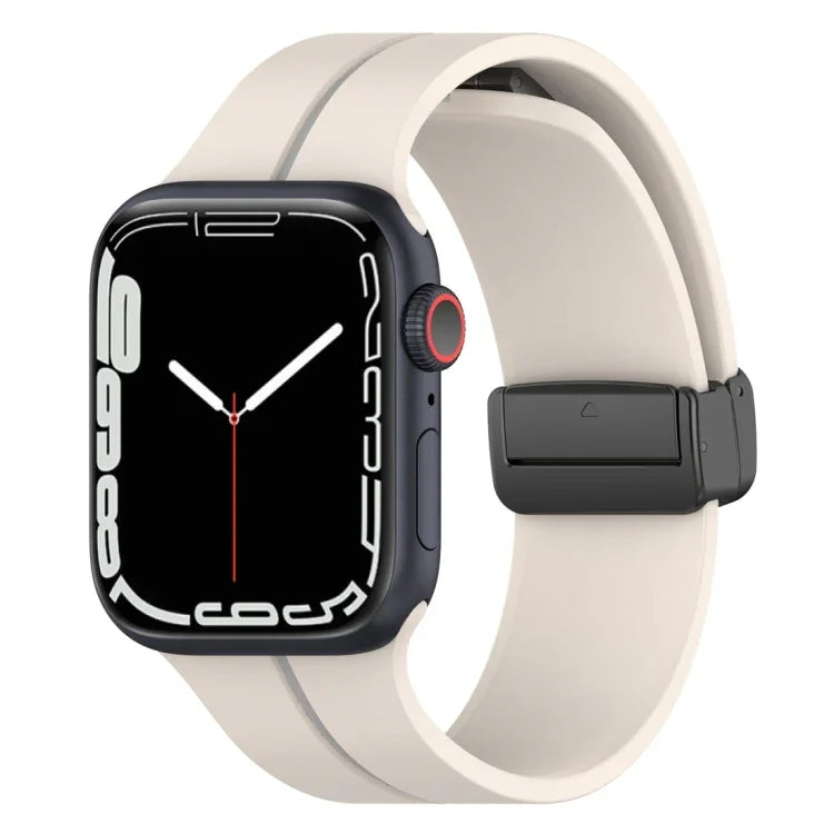 二色折りたたみバックルシリコン時計バンド、Apple Watch 9 45mm用、Apple Watch 9 41mm用