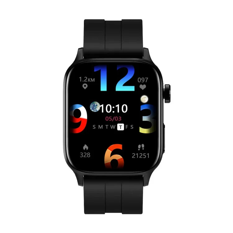 GT22 1.85インチ TFTスクリーン シリコンバンド ヘルススマートウォッチ、Bluetooth通話／高地血中酸素／体温／不整脈／TI心拍数モニタリング対応、シリコンバンド（ブラック）、シリコンバンド（ブラックシルバー）