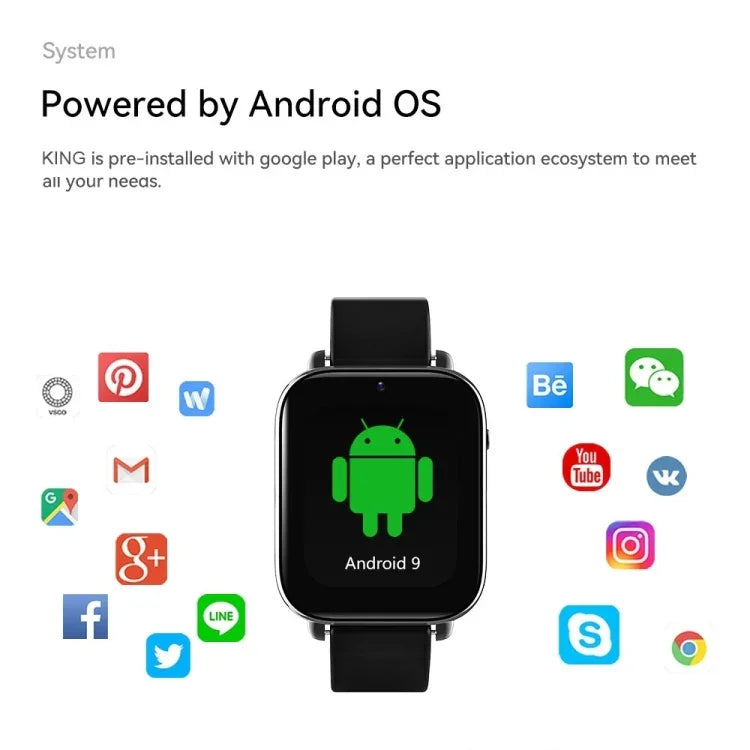 Z20 1.75インチスクリーン 4G LTEスマートウォッチ Android 9 OS、4GB+128GB