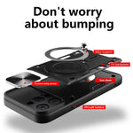 CDテクスチャスライディングカムシールド磁気ホルダースマホケース、iPhone 14 Pro Max用、iPhone 13 Pro Max用、iPhone 13 Pro用、iPhone 13用、iPhone 12用、iPhone 12 Pro Max用、iPhone 12 Pro用、iPhone 11 Pro Max用