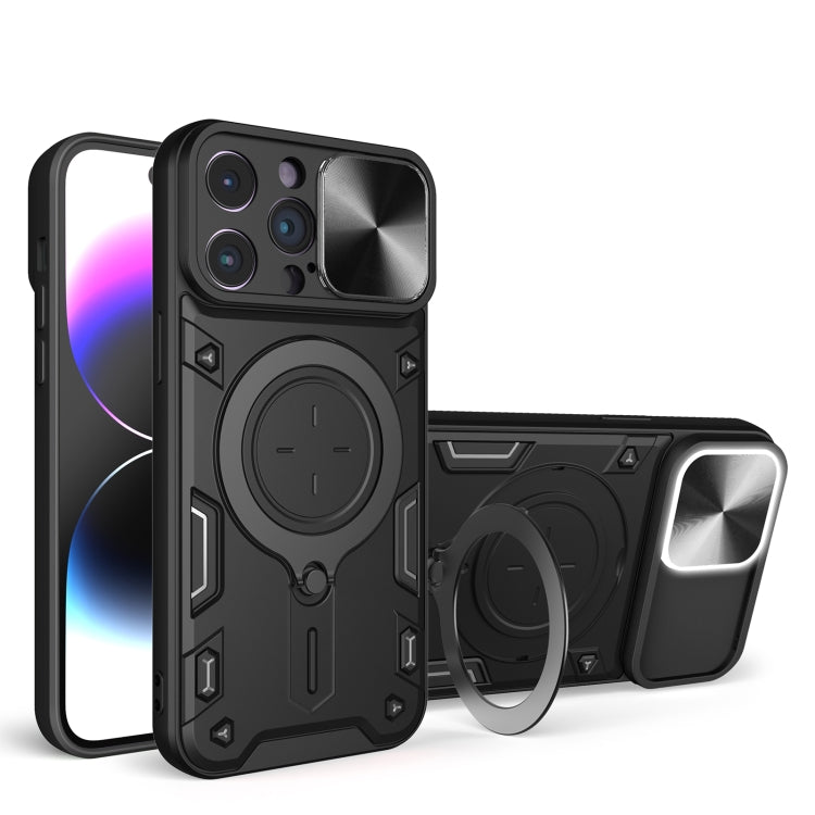 CDテクスチャスライディングカムシールド磁気ホルダースマホケース、iPhone 14 Pro Max用、iPhone 13 Pro Max用、iPhone 13 Pro用、iPhone 13用、iPhone 12用、iPhone 12 Pro Max用、iPhone 12 Pro用、iPhone 11 Pro Max用